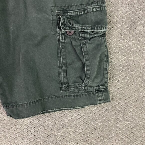 Vtg American Eagle Classic Length Cargo Shorts Mens 38 Black Gray Heavyweight - Picture 2 of 13